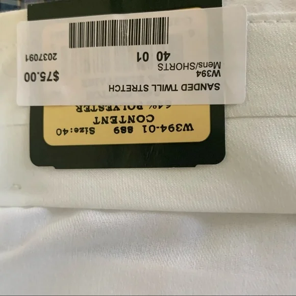 Men’s Sz 40 Kannon’s White Shorts NWT - Picture 3 of 4